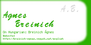 agnes breinich business card